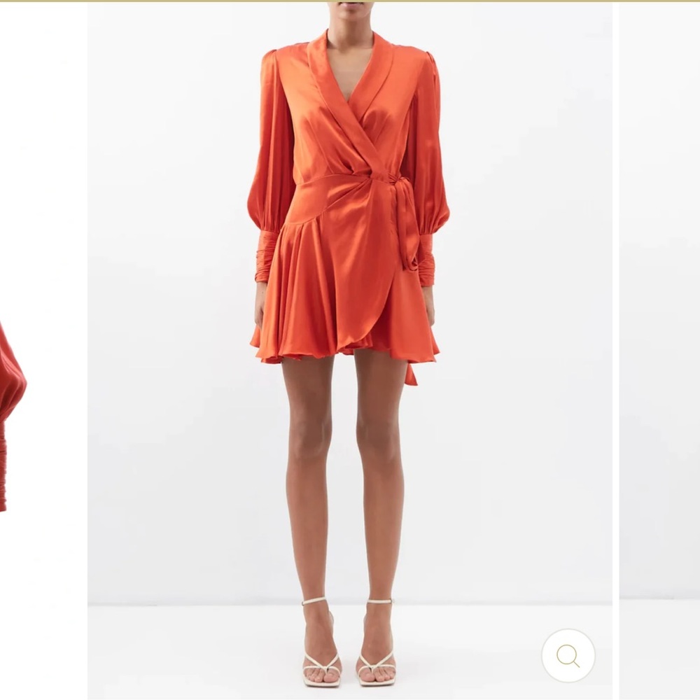 Zimmerman silk wrap mini dress (crimson) - Picture 2 of 6